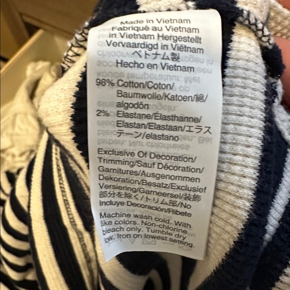 J. Crew Navy and White Striped Women Pajama Set - Picture 3 of 3